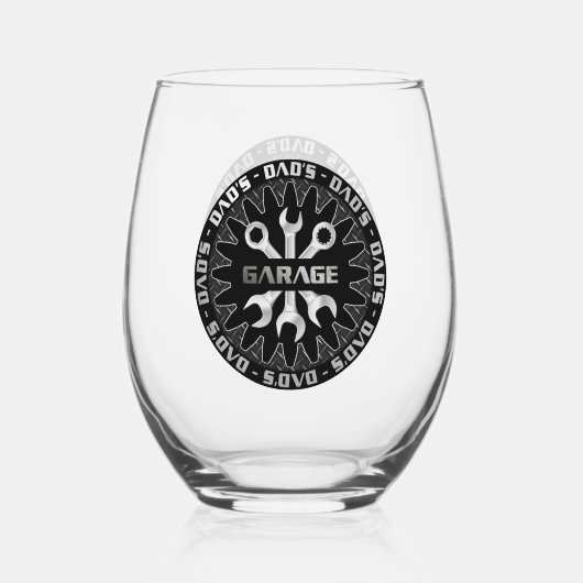 パパが愛する！ガレージバーラウンジ ステムなしワイングラス (正面)