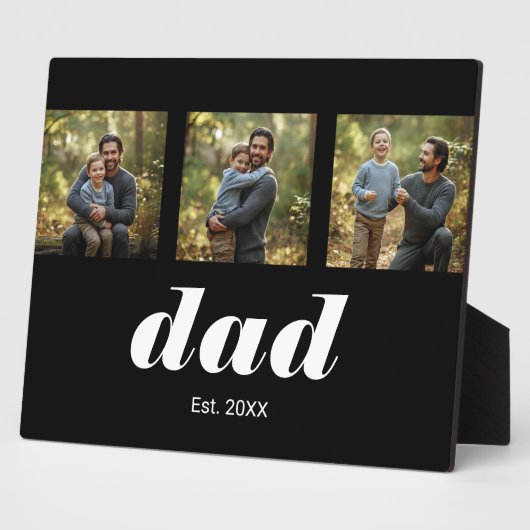 パパが確立した現代の3枚の写真 フォトプラーク (側面)