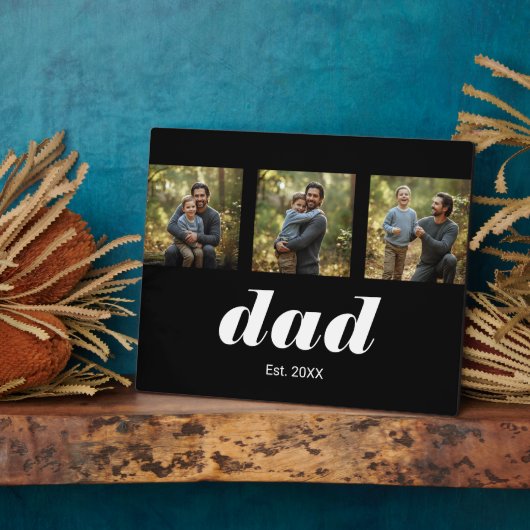 パパが確立した現代の3枚の写真 フォトプラーク (側面)