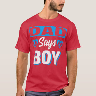 パパが言う男の子かわいいジェンダーがチームブルーベビーパー Tシャツ