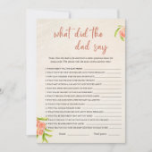 パパが赤ちゃんシャワーゲームカードと言ったこと 招待状 (正面)