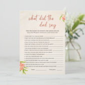 パパが赤ちゃんシャワーゲームカードと言ったこと 招待状 (スタンド正面)