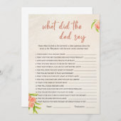 パパが赤ちゃんシャワーゲームカードと言ったこと 招待状 (正面/裏面)