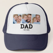 パパが黒で3枚の写真を設立 キャップ (正面)