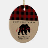 パパくまのオーナメントの初めてのクリスマスのパパ セラミックオーナメント (右)