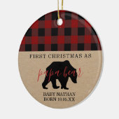 パパくまのオーナメントの初めてのクリスマスのパパ セラミックオーナメント (左)