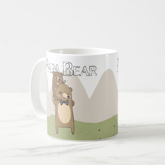 パパくまのギフトのマグ、父の日または誕生日のパパ コーヒーマグカップ (正面左)