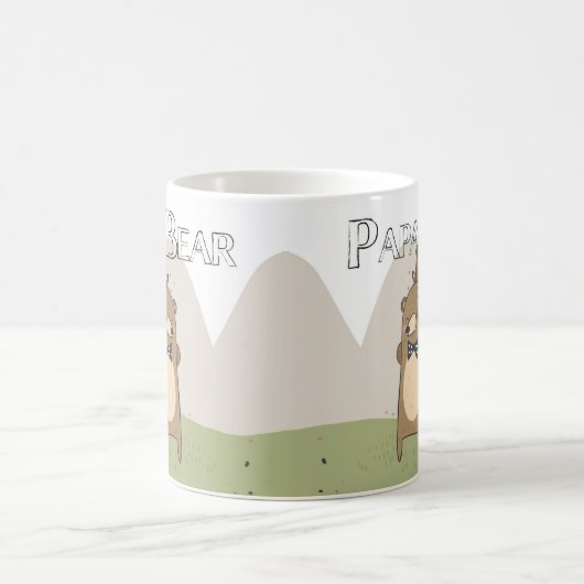 パパくまのギフトのマグ、父の日または誕生日のパパ コーヒーマグカップ (中央)