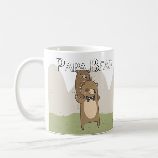 パパくまのギフトのマグ、父の日または誕生日のパパ コーヒーマグカップ (左)