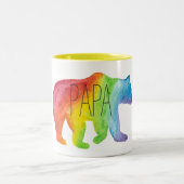 パパくまの水彩画家族のプライドのマグ ツートーンマグカップ (中央)