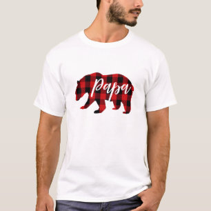 パパくまの赤い格子縞 の原稿 Tシャツ
