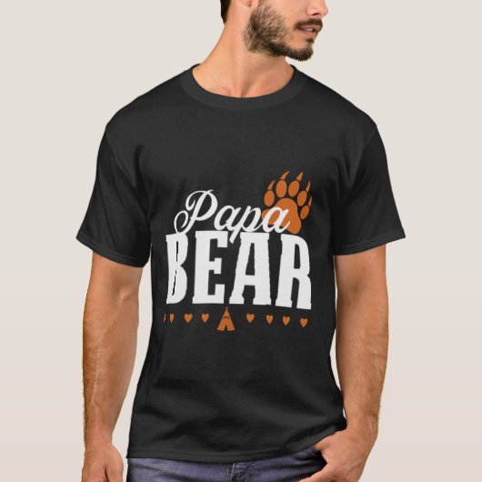 パパくま足のプリントのワイシャツ Tシャツ (正面)