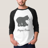 パパくま3/4の袖の野球のティー Tシャツ (正面)