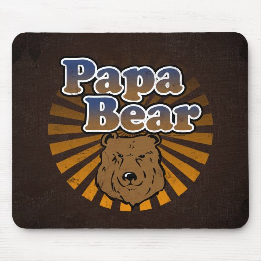 パパくま、クールな父の日のヴィンテージの一見 マウスパッド (正面)