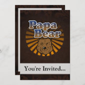 パパくま、クールな父の日のヴィンテージの一見 招待状 (正面/裏面)