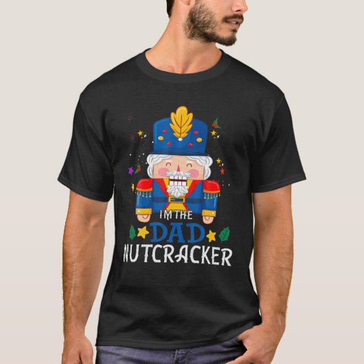 パパくるみクラッカーマッチングファミリーグループクリスマスパー Tシャツ (正面)