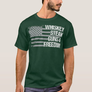 パパじいちゃん退役軍人USフラッグステーキガンズフレ Tシャツ