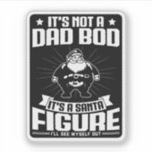 パパじゃないサンタ姿おもしろいクリスマス シール (正面)