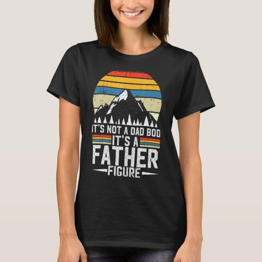 パパじゃない父親の姿レトロムーン Tシャツ (正面)