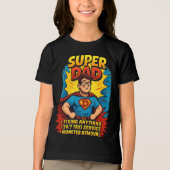 パパすごいギフト – 父の日スーパーヒーロー漫画 トライブレンドＴシャツ (正面)