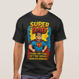 パパすごいギフト – 父の日スーパーヒーロー漫画 Tシャツ