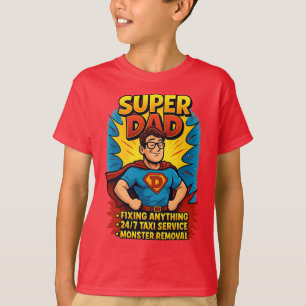 パパすごいギフト – 父の日スーパーヒーロー漫画 Tシャツ