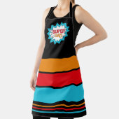 パパすごいヒーローテーマイエローレッドブルーブラック エプロン (インサイチュ)