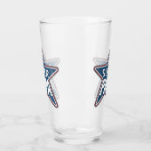 パパすごいレッド白とブルー タンブラーグラス (左)