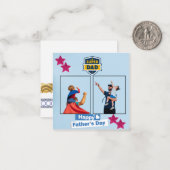 パパすごい写真コラージュHappy Father's Day Card ノートカード (正面/裏面インサイチュ)