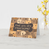 パパすべての私たちおもしろい誕生日かわいい犬のプン カード (黄色い花)