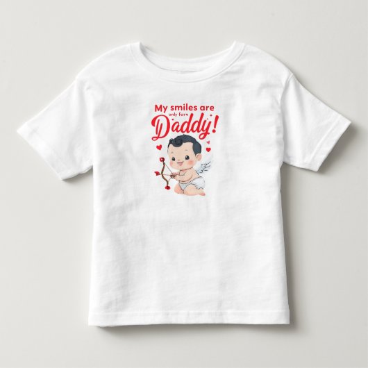 パパだけのスマイル ベビー バレンタインTシャツ トドラーTシャツ (正面)