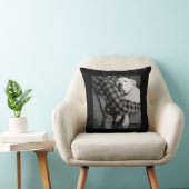 パパで愛犬を嗅ぎ回る白黒の写真 クッション (椅子)