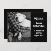 パパで愛犬を嗅ぎ回る白黒の写真 シーズンポストカード (正面/裏面)