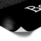 パパで愛犬を嗅ぎ回る白黒の写真 ポスター (コーナー)