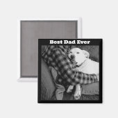 パパで愛犬を嗅ぎ回る白黒の写真 マグネット (正面/裏面)