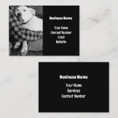 パパで愛犬を嗅ぎ回る白黒の写真 名刺 (正面/裏面)