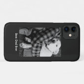 パパで愛犬を嗅ぎ回る白黒の写真 Case-Mate iPhoneケース (裏面(横))