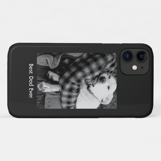 パパで愛犬を嗅ぎ回る白黒の写真 Case-Mate iPhoneケース (裏面(横))