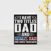 パパとおまけのパパ 2つの肩書きを持つ面白い父親 カード (黄色い花)