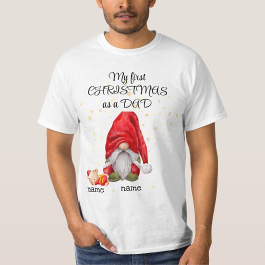 「パパとしての初めてのクリスマス」格言Tシャツ Tシャツ (正面)