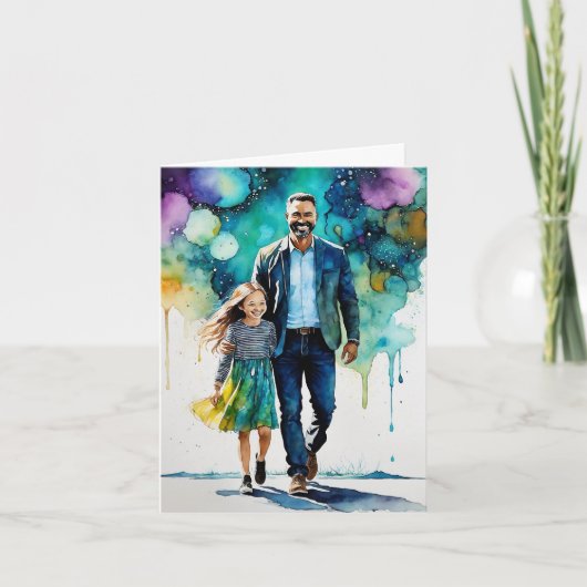 「パパとの冒険」- 楽しい父の日 カード (正面)