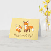 パパとキットキツネ父の日の黄色空白の カード (黄色い花)