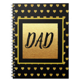 パパとゴールデンハートブラック金ゴールドテーマ ノートブック