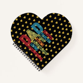 パパとゴールデンハートブラック金ゴールドテーマ ノートブック