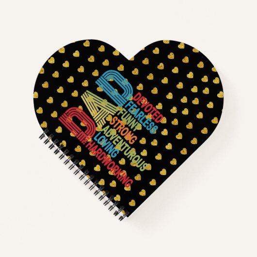 パパとゴールデンハートブラック金ゴールドテーマ ノートブック (正面)