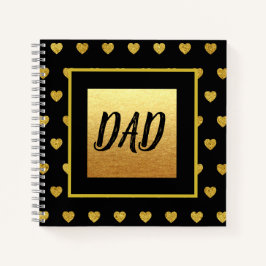 パパとゴールデンハートブラック金ゴールドテーマ ノートブック