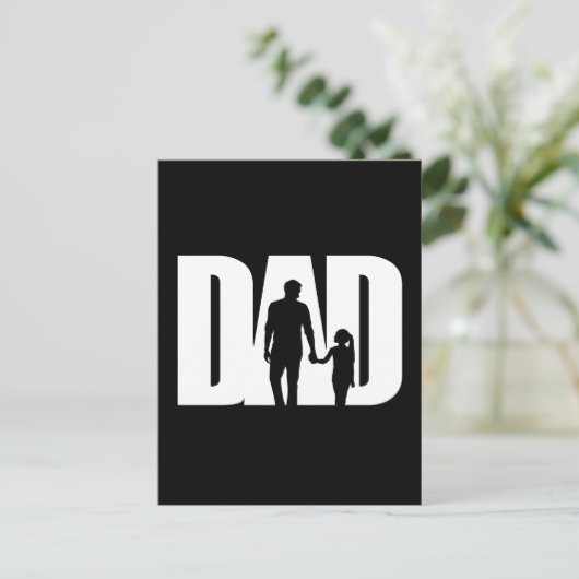 パパとドーターシャツ父の日Tシャツアイディア ポストカード (スタンド正面)