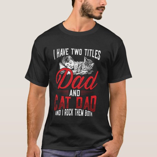 パパとネコパパ 両方とも最高 Tシャツ (正面)