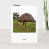 パパとベビーのEmuチックス、誕生日グリーティングカード。 カード (裏面)