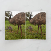 パパとベビーのEmuチックス、誕生日グリーティングカード。 カード (内部)